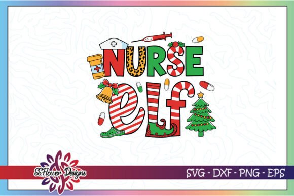 Christmas Nurse Elf Merry Xmas SVG