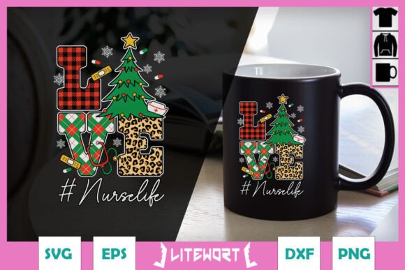 Happy Love Nurse Life Christmas SVG