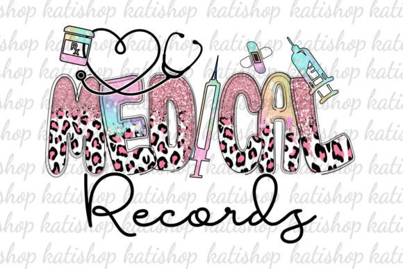 Medical Records Pink Glitter Sublimation