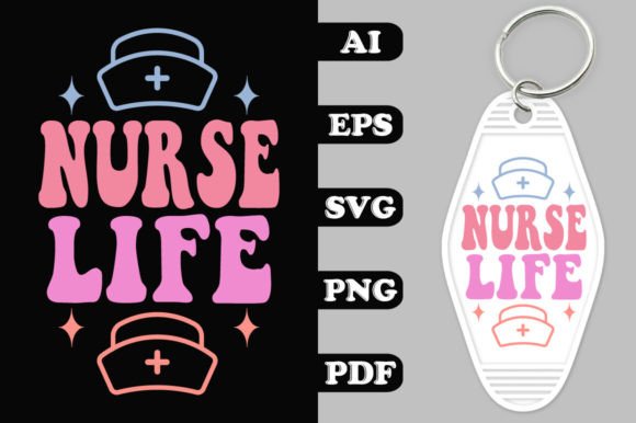 Nurse Life Groovy Key Chain SVG Design Review