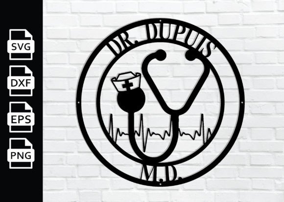 Nurse Metal Sign Design for Embroidery