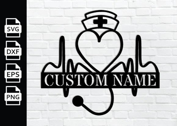 Personalized RN Nurse Heart Metal Sign
