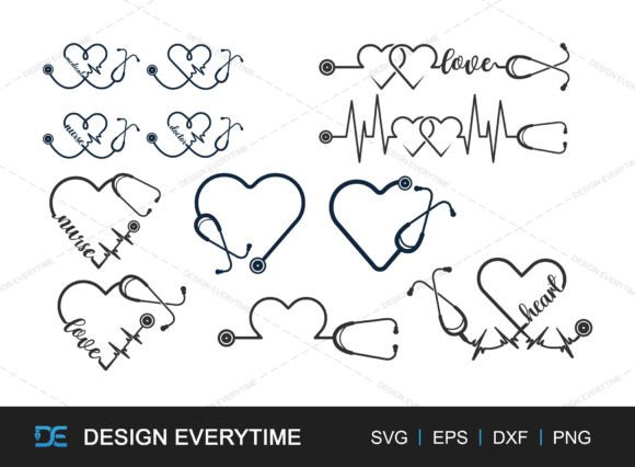 Stethoscope with Heart Shape SVG Design